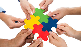 Colorful puzzle pieces